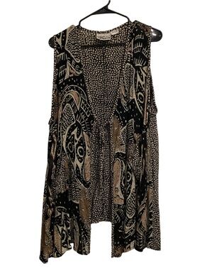 New Options by Kate Geddes Vintage Open front Tunic Vest‎ Tribal Print